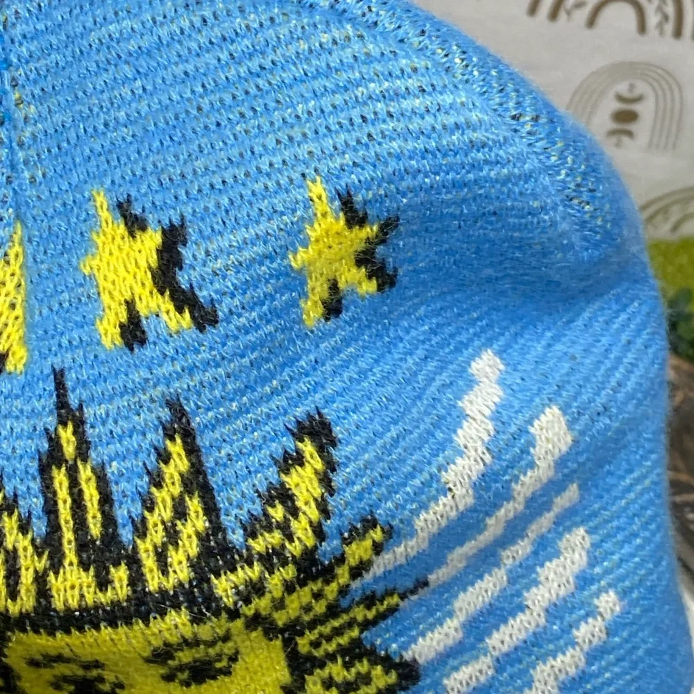Blue Sun and Stars Kids Beanie